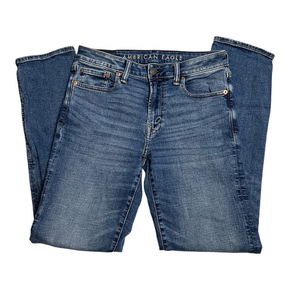 American Eagle Men’s Airflex+ Slim Straight Jeans Medium Wash 29/32
